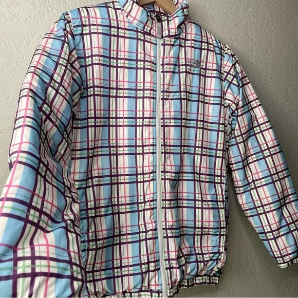 The North Face Girls Plaid Puffer Jacket Size XL - Picture 4 of 14